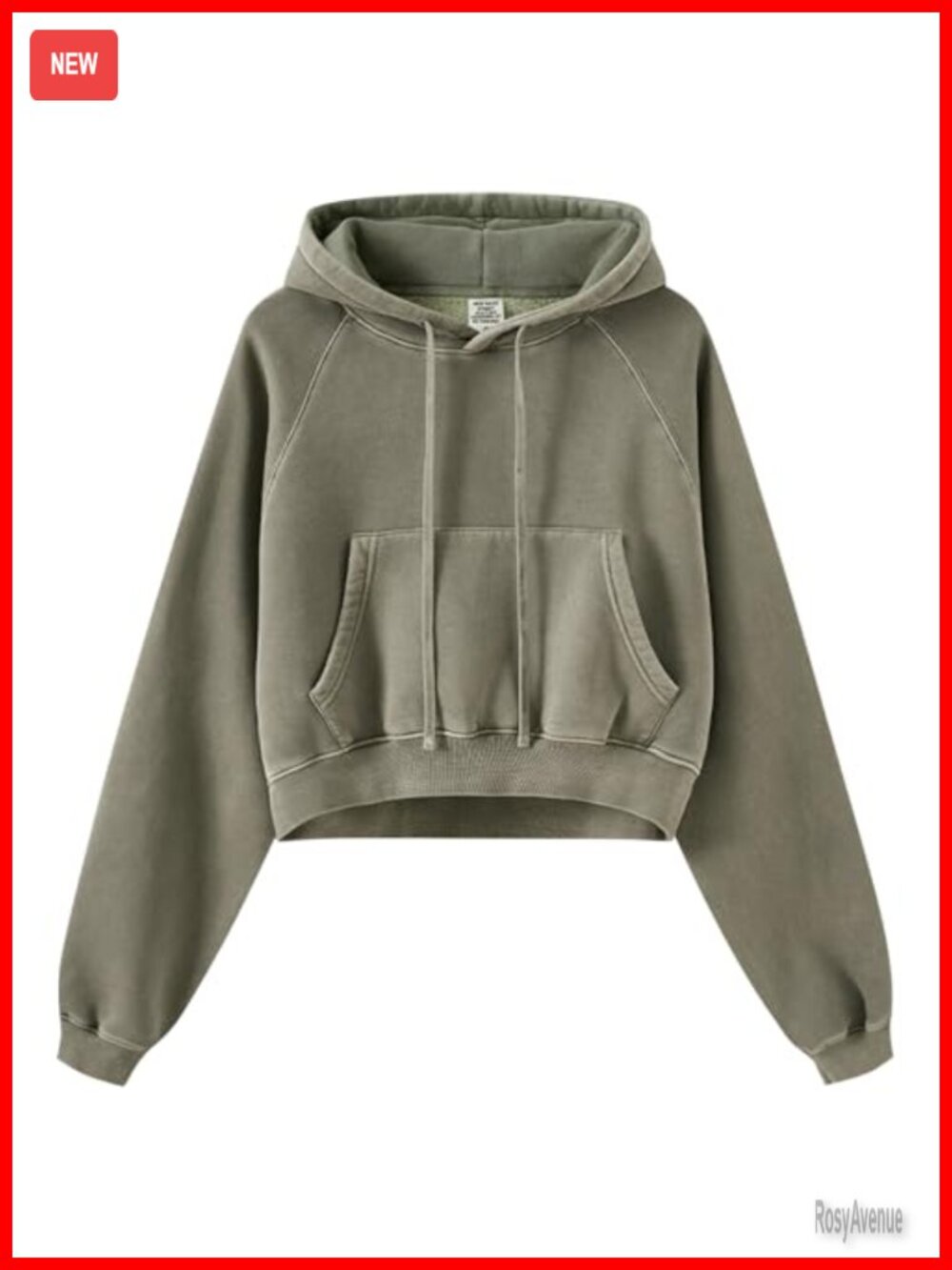 Oversized Cropped Hoodie Acid Wash Fleece Pullover Sweatshirt
